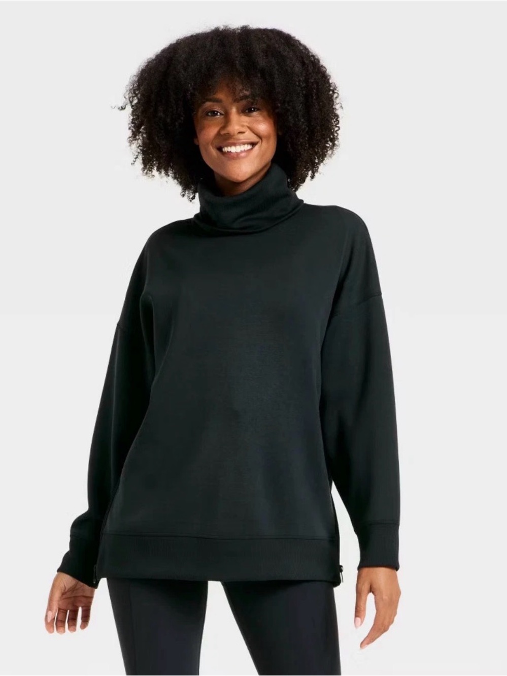 all in motion Black Turtleneck Sweatshirt Pullover